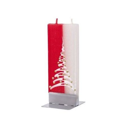 Flat Candle Red and White Christmas Tree