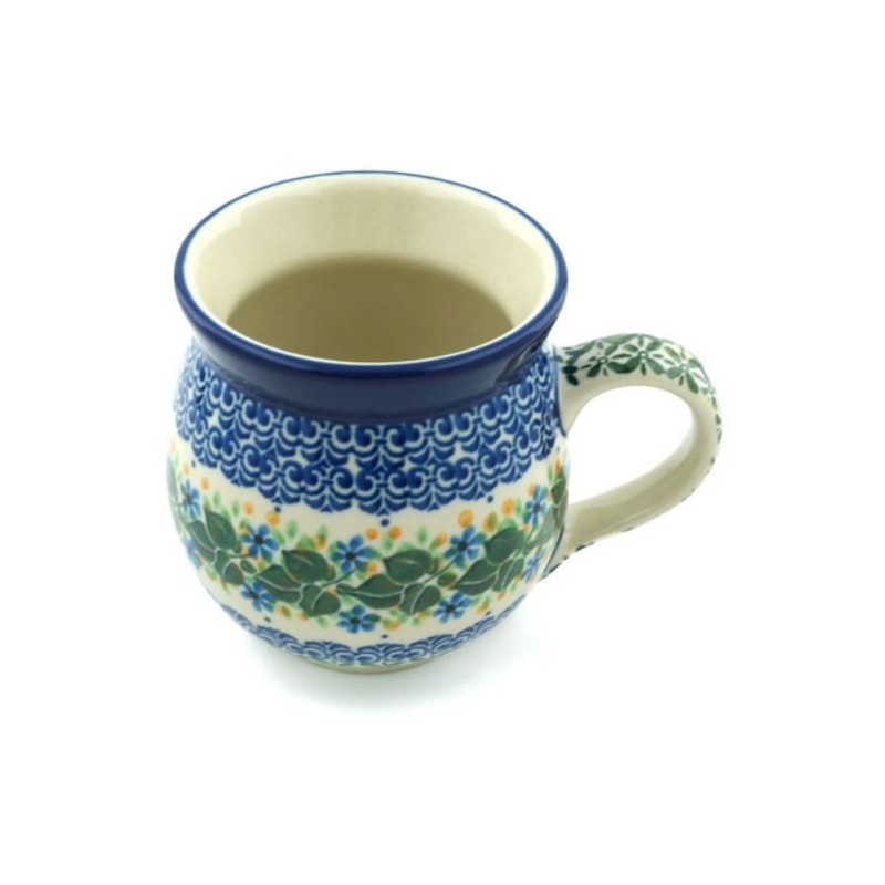 Polish Pottery Bubble Mug - 12 oz - Ivy Trail