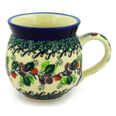 Polish Pottery 12 oz Bubble Mug Burgundy Berry by Ceramika Artystyczna