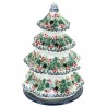 Polish Pottery 8" Christmas Tree Luminary - Holly Berry