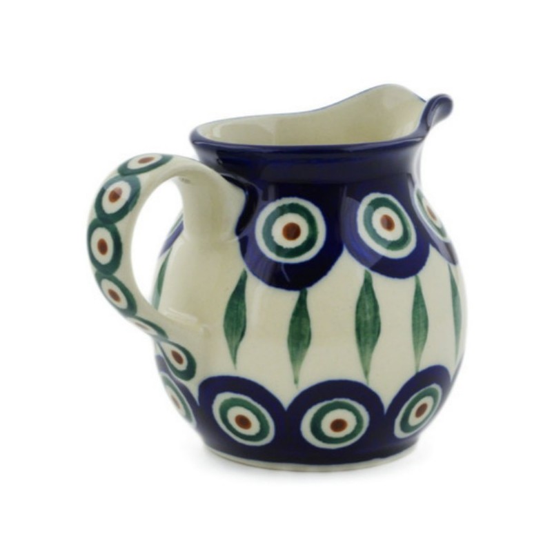 Polish Pottery Cream Pitcher - Peacock Polish Pottery Cream Pitcher - Peacock