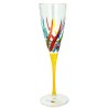 Italian Champagne Glass - Multicolor with Yellow Stem
