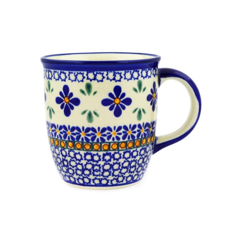 Polish Pottery Mug - 12 oz - Farmhouse Quilt