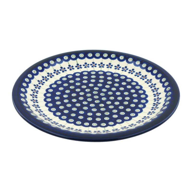 Polish Pottery Plate - 11" - Floral Peacock Polish Pottery Plate - 11" - Floral Peacock