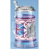 Glass England Stein with Pewter Lid