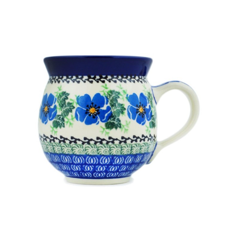 Polish Pottery Bubble Mug - 12 oz - Morning Glory Polish Pottery Bubble Mug - 12 oz - Morning Glory