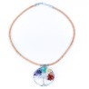 Tree of Life Quartz and Cork Necklace Handmade in Portugal