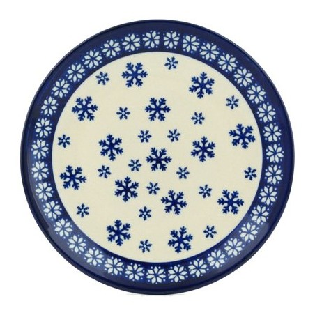 Polish Pottery Plate - 8" - Snowflakes