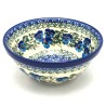 Polish Pottery Bowl - 8" - Blue Pansies