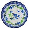Polish Pottery Scalloped Bowl - 5" - Blue Bird