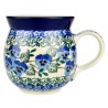 Polish Pottery Bubble Mug - 8 oz - Blue Pansies