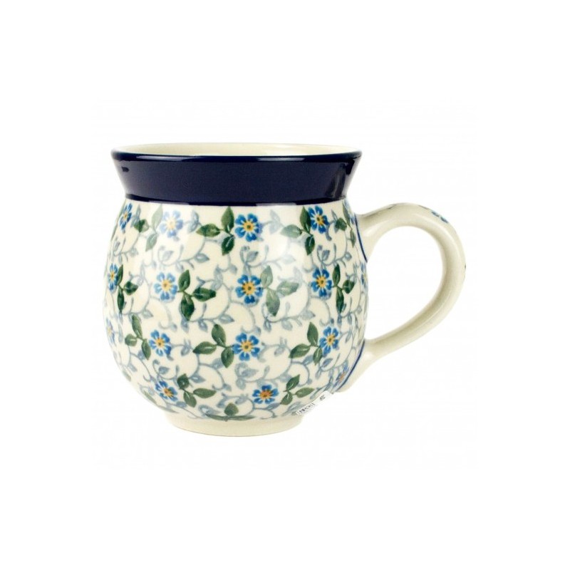 Polish Pottery Bubble Mug - 12 oz - Forget-Me-Not