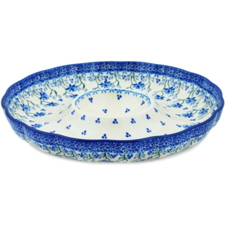 Polish Pottery Chip and Dip Platter - 12" - Clover