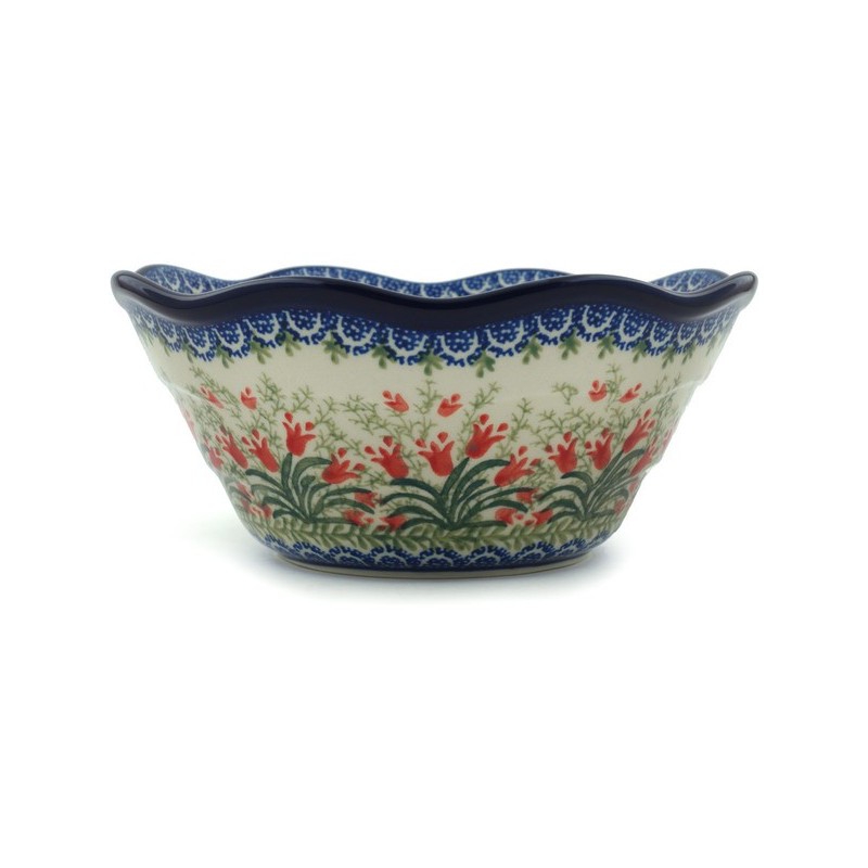 Wavy Bowl - 8" - Crimson Bells Wavy Bowl - 8" - Crimson Bells